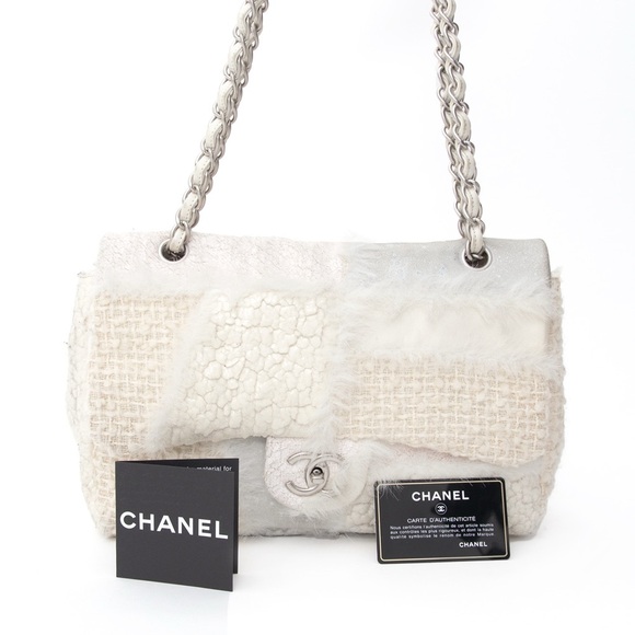 Chanel Patchwork Tweed Timeless Classic Rare with Chain Shoulder bag Authentic - Picture 1 of 17